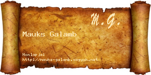 Mauks Galamb névjegykártya